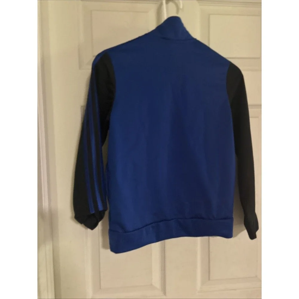 Adidas Boys Medium (10-12) Full Zip Blue and Black Long Sleeve Track Jacket